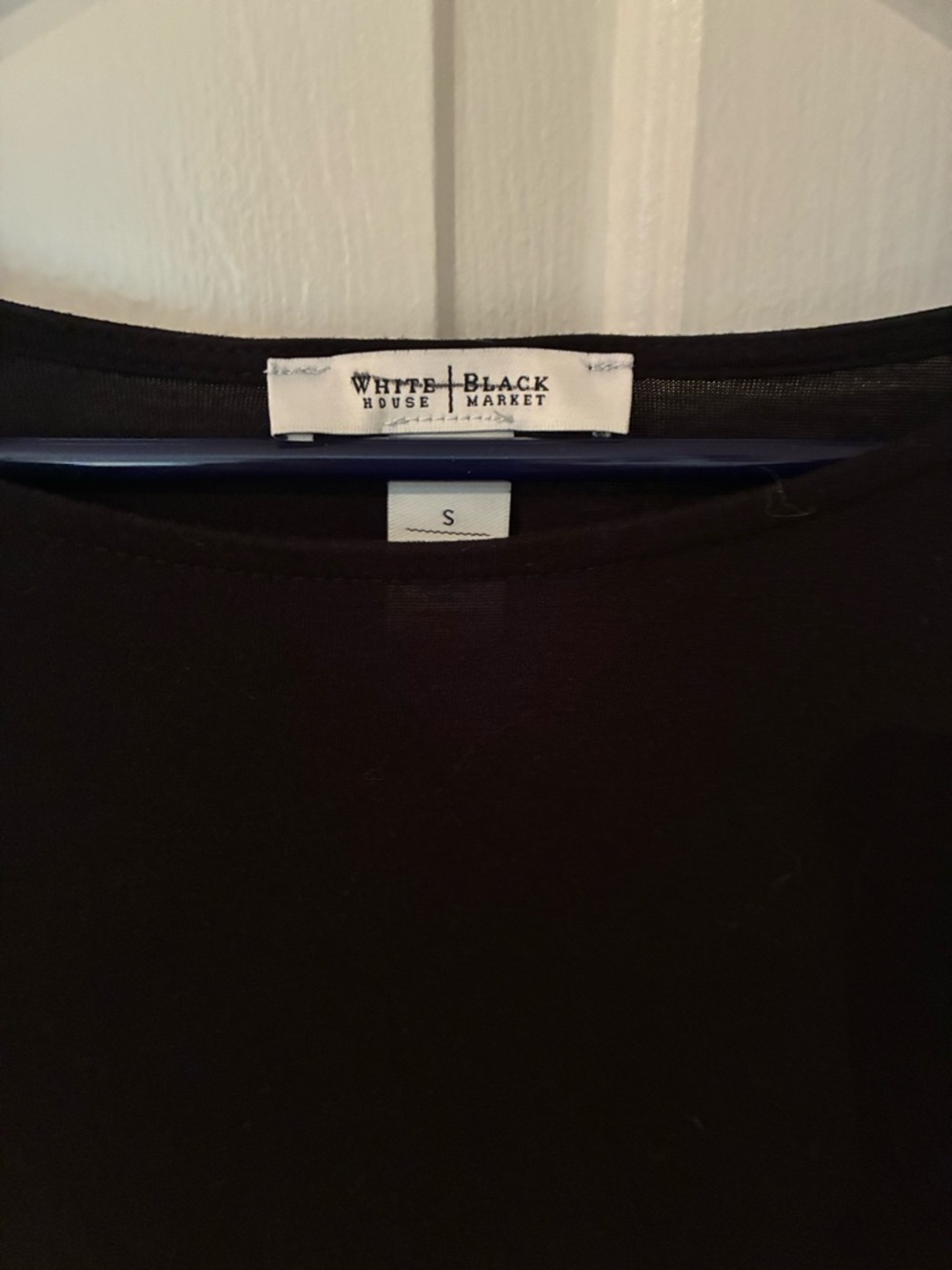 White House Black Market Black Long-Sleeve Lace-Panel Top - Picture 4 of 5